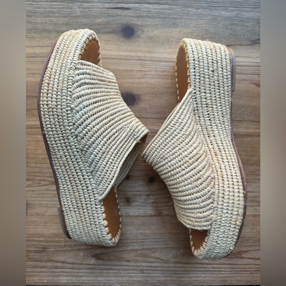 Carrie Forbes KARIM Woven Rafia Shoes Sandals 38 7.5 8 - Picture 4 of 12